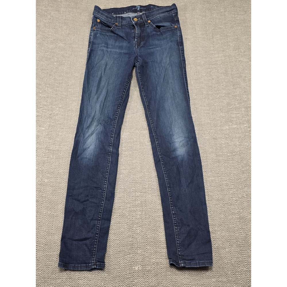 7 For All Mankind The Slim Cigarette Jeans Dark Wash Blue Womens Size 24 US Made